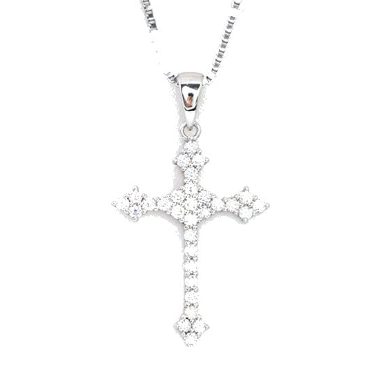 S925 Silver Moissanite Cross Pendant Hip-Hop Necklace