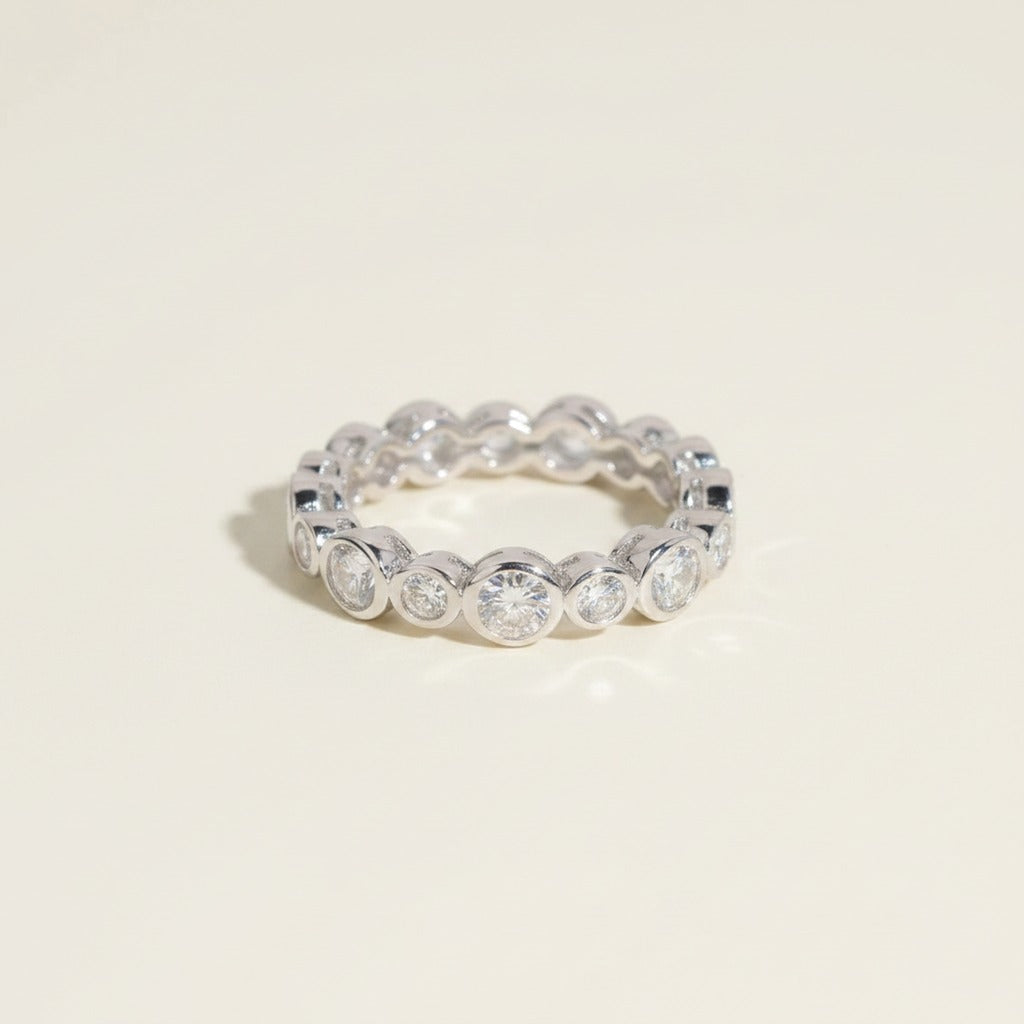 Bezel-Set Moissanite Ring