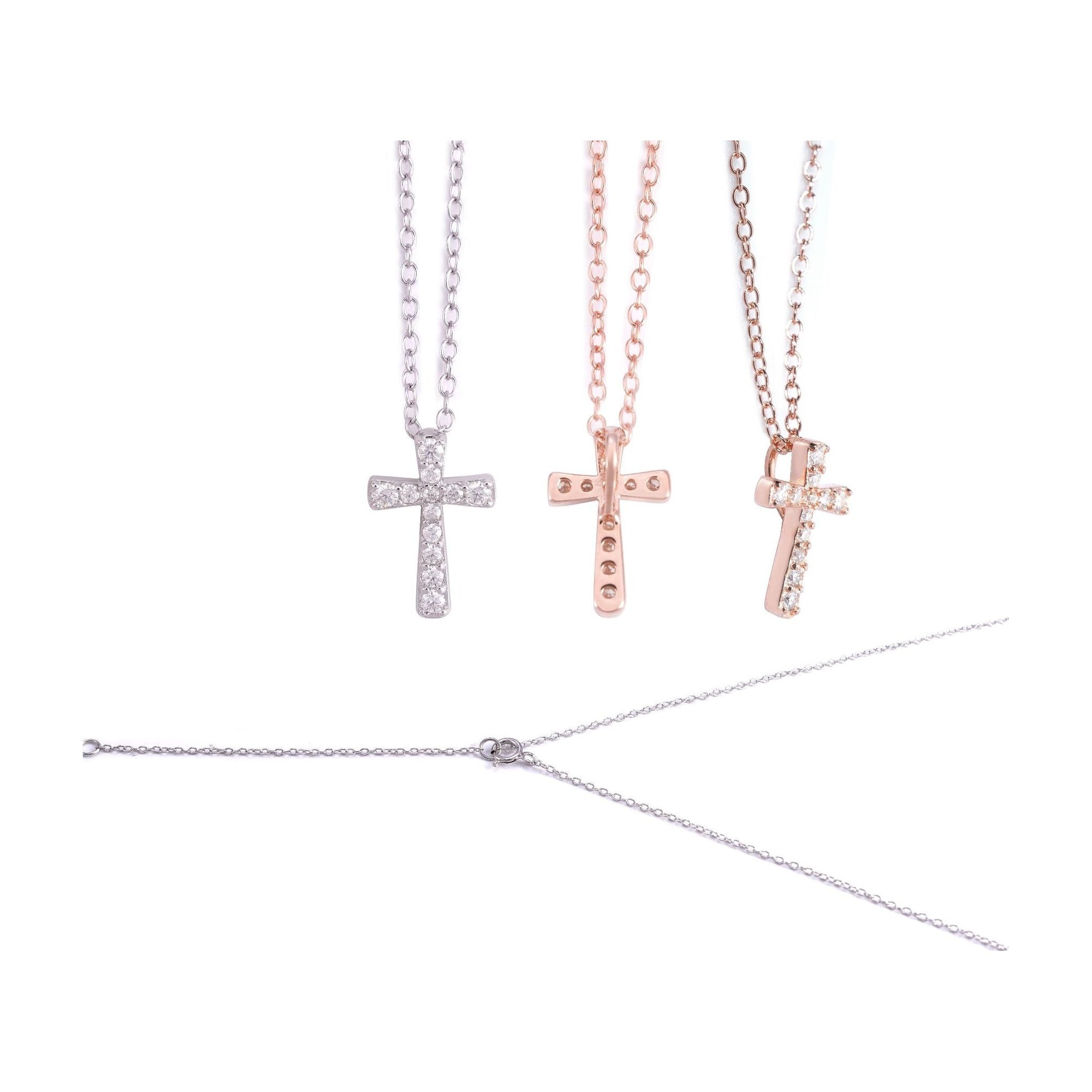 S925 Silver D-Color Moissanite Cross Necklace