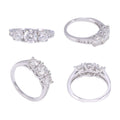 S925 White Gold 6mm Moissanite Ring, Brilliant Fire, Cert