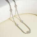 Bezel-Set Moissanite Clavicle Necklace, Style 1987