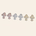 Cross Moissanite Stud Earrings