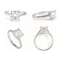 S925 Round Moissanite Ring, 4-Prong, Timeless, Valentine Gift