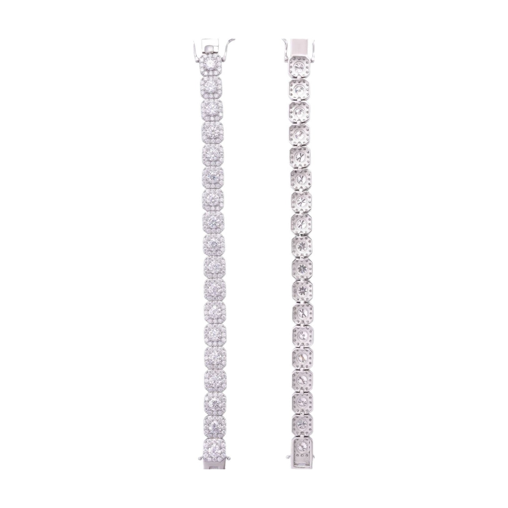 Euro S925 Silver D Color 10mm Moissanite Cuba Chain
