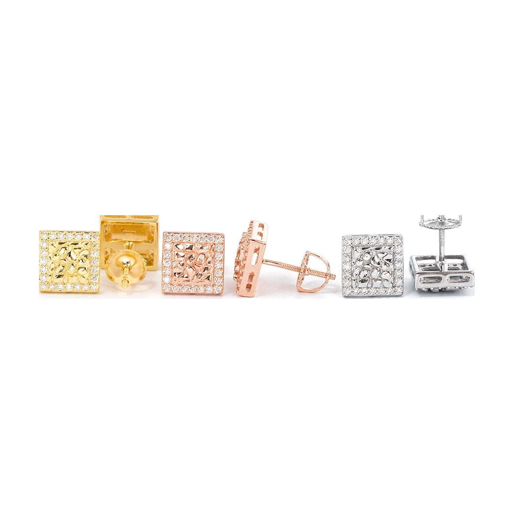 S925 Silver Moissanite Twisted Stud Earrings Hip-hop