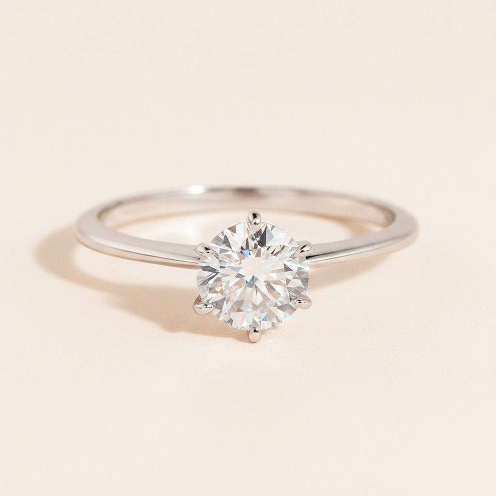 Round 6-Prong 1ct Moissanite Ring, Style 3373