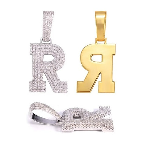 S925 D Color Moissanite Letter Pendant Hip-Hop Charm