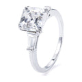 Moissanite Ring, 2.5ct Asscher, S925 Silver, GRA