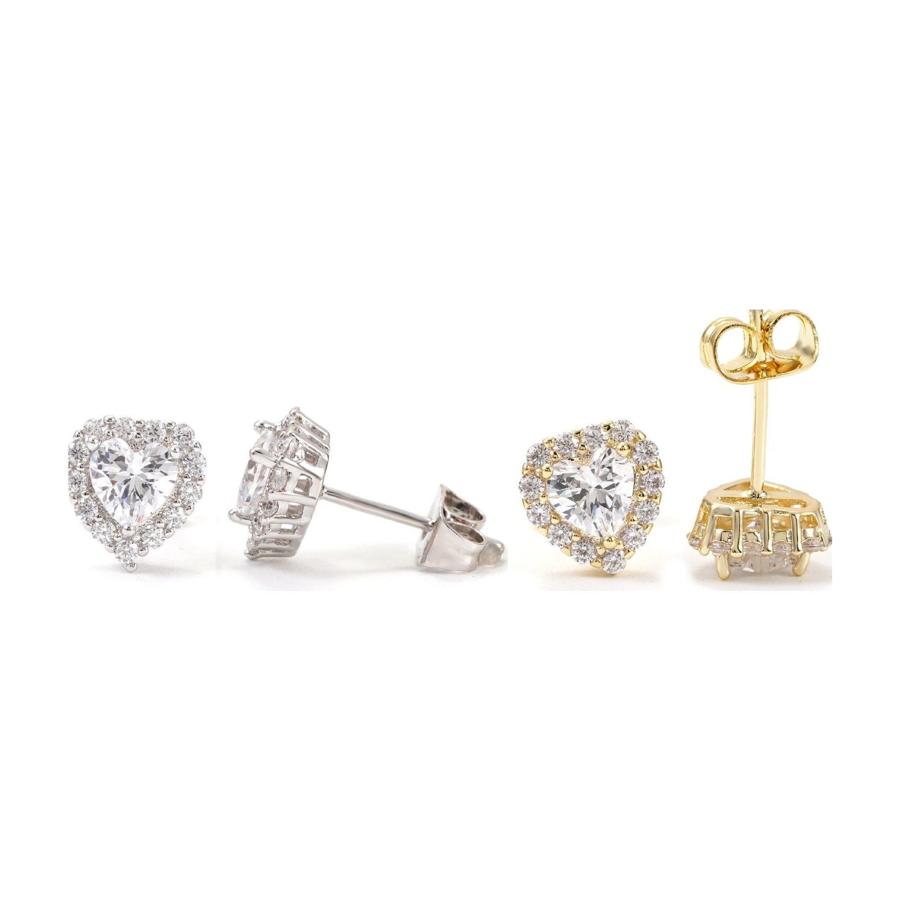 S925 Silver D-Color Moissanite Heart Stud Earrings