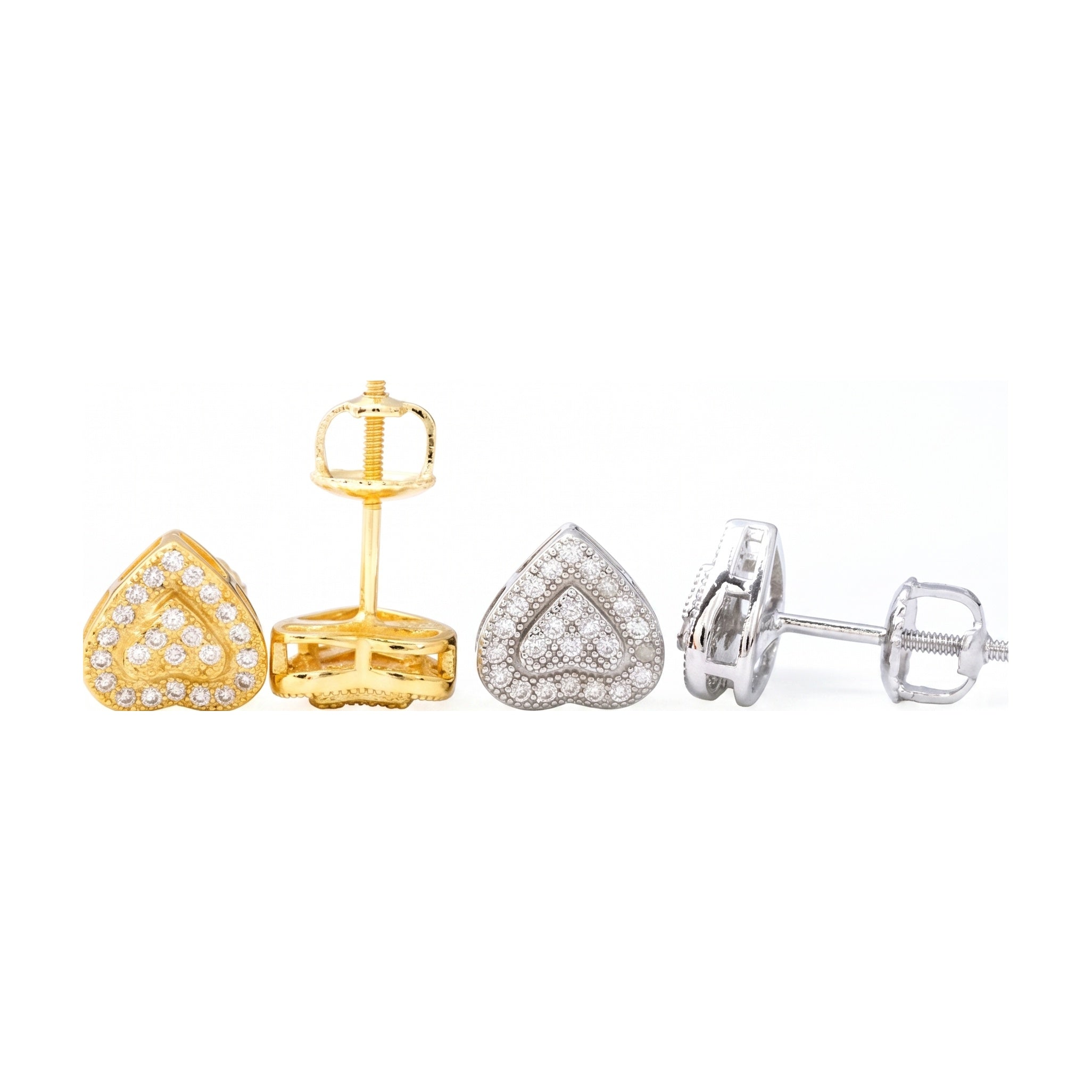 S925 Silver Heart Moissanite Stud Earrings