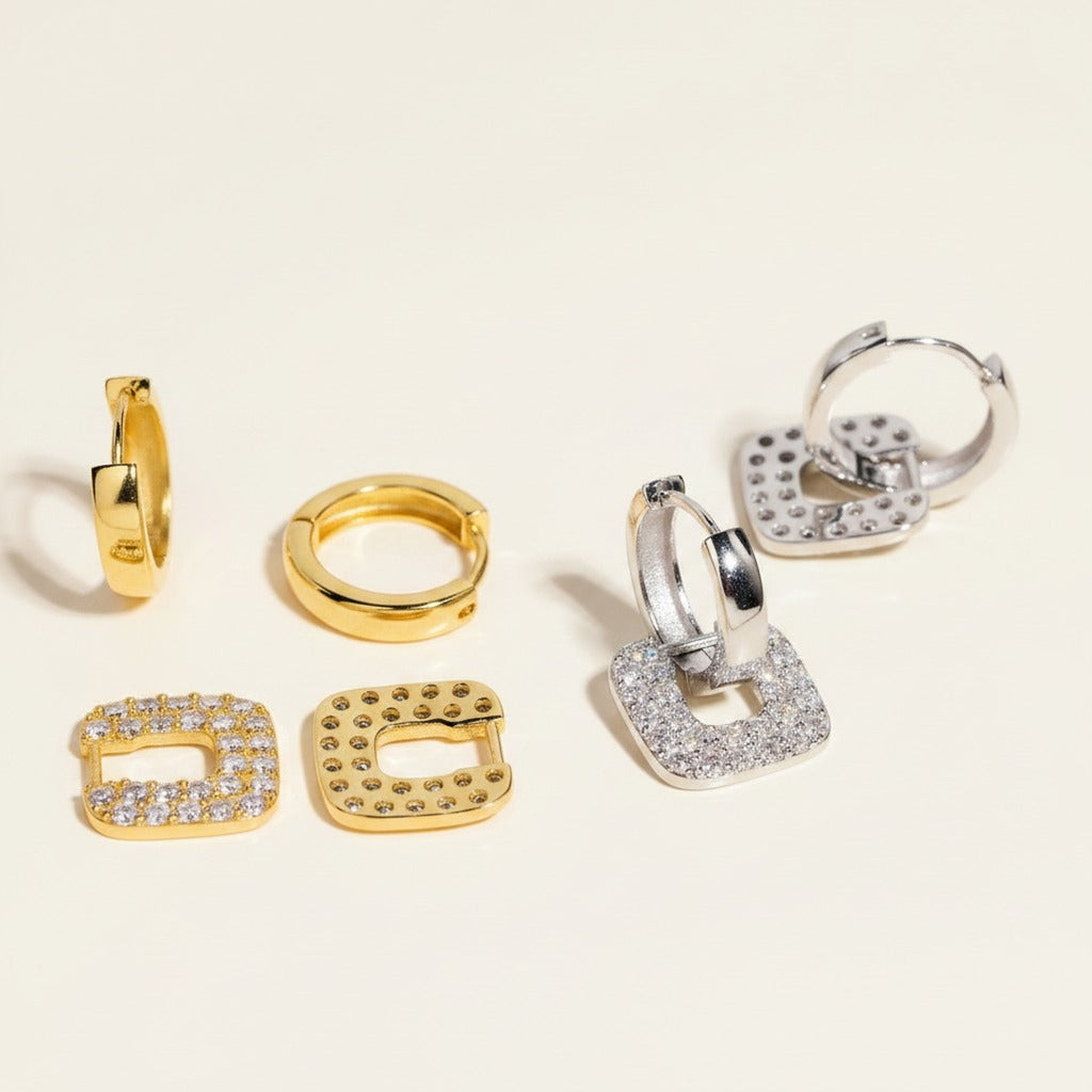 Vintage Moissanite Hoop Earrings
