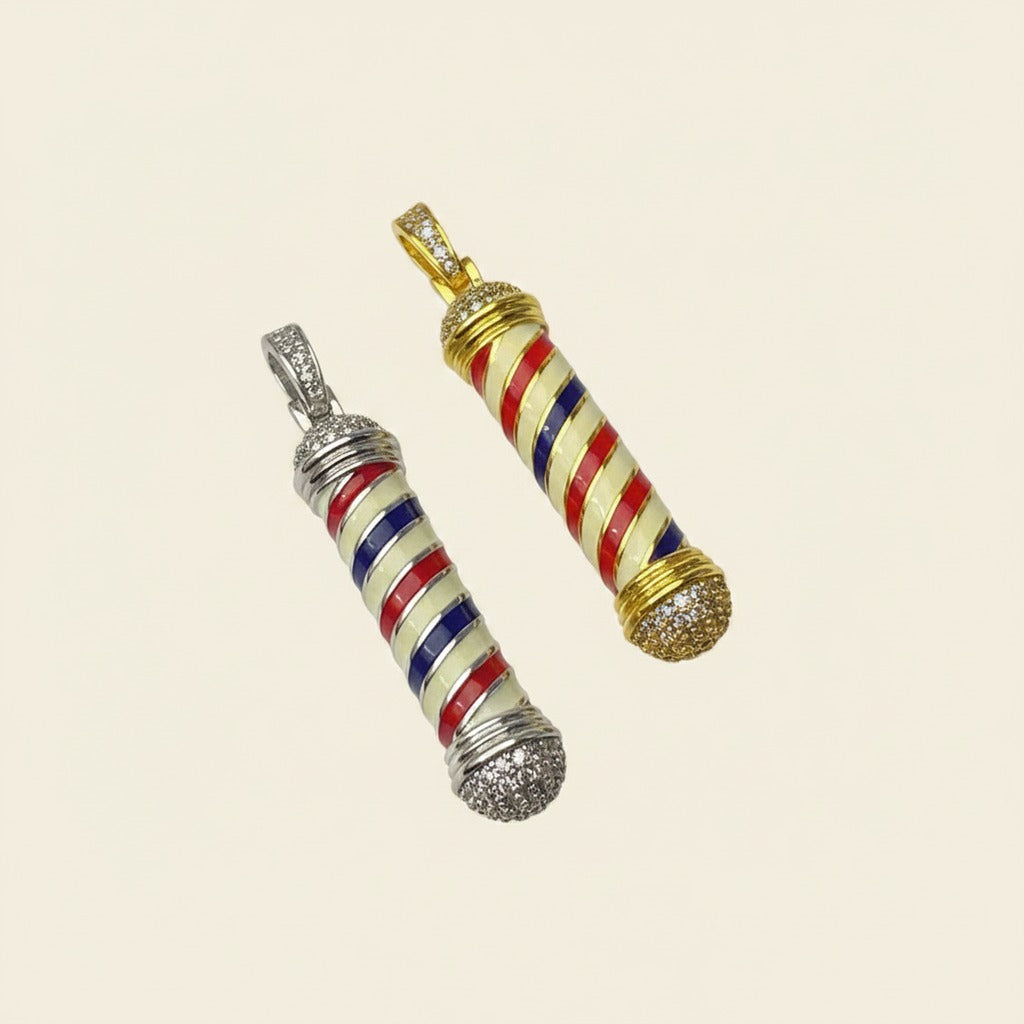 Barber Pole CZ Pendant