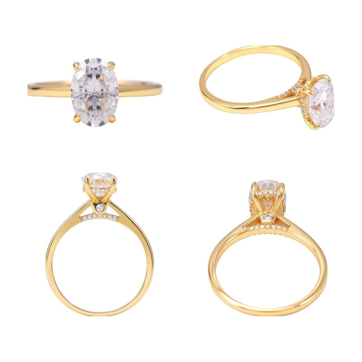S925 Oval Moissanite Ring, Brilliant Fire, GRA Certificate