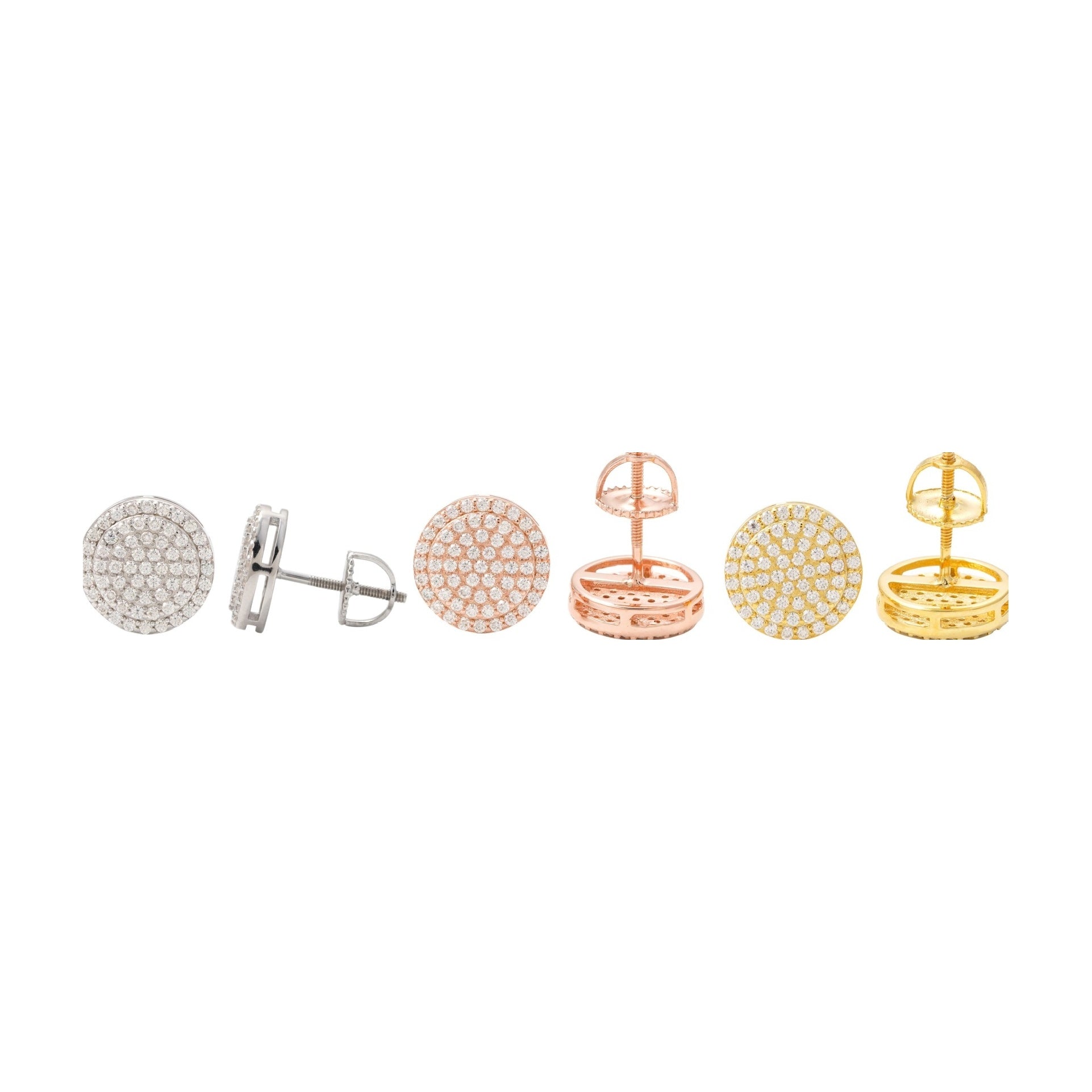 Round Studs, S925 Silver, Full-Set Moissanite