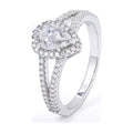 Teardrop Ring, 1ct D Color Moissanite, S925 Silver