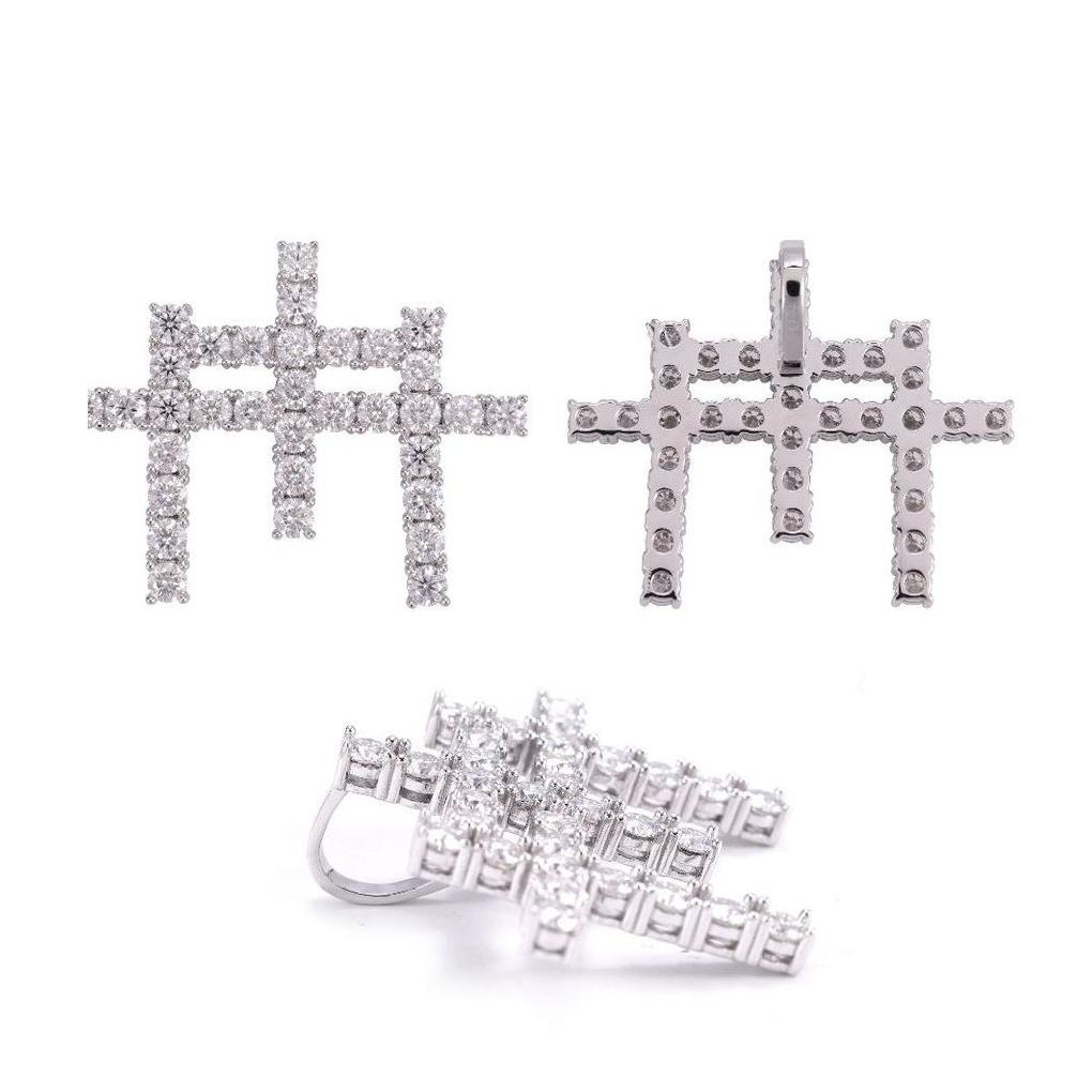 S925 Cross Pendant Full Moissanite Hip-Hop Luxury